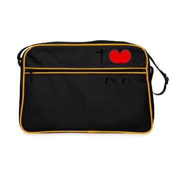 J’aime papa - Sac Retro - noir/or - Devant