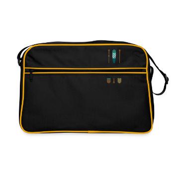 Three paddles of colorful canoe fan gift idea - Retro Bag - black/gold - Front