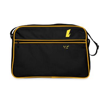 Lightning Thunder Lightning Angry idée cadeau d'avertissement - Sac Retro - noir/or - Devant