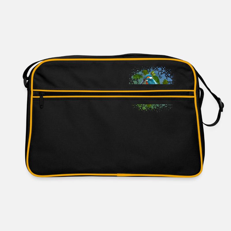 Vogel - Retro Tasche - Schwarz/Gold