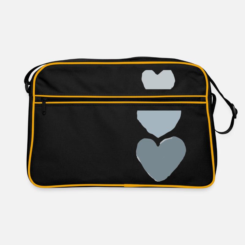 blau lackierte Herzen Retro Tasche