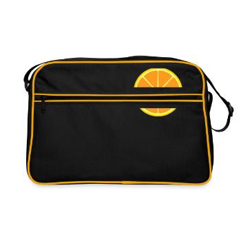 Conception de fruits orange à personnaliser - Sac Retro - noir/or - Devant