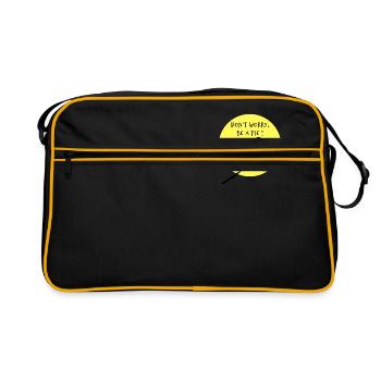 DON'T WORRY, BE A PIE! - Retro Bag - black/gold - Front