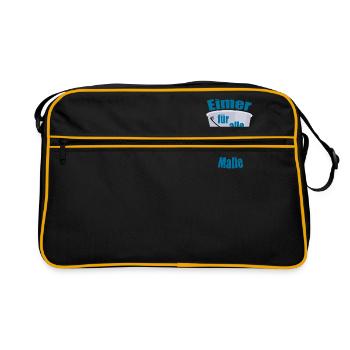 Eimer für alle alle für Malle - Retro Tasche - Schwarz/Gold - Vorne