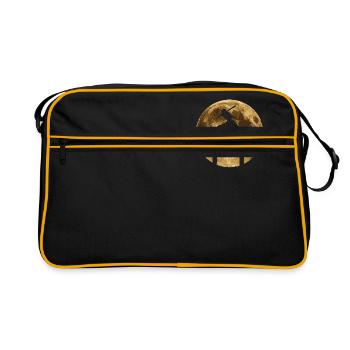 Ninja Mondlicht Ninja Liebhaber Geschenkidee - Retro Tasche - Schwarz/Gold - Vorne