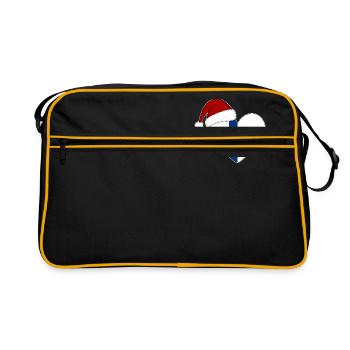 Coeur de Noël drapeau Finlande - Sac Retro - noir/or - Devant