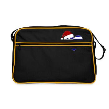 Coeur de Noël drapeau Grèce - Sac Retro - noir/or - Devant