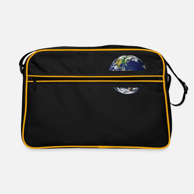 Planet Erde - Retro Tasche - Schwarz/Gold