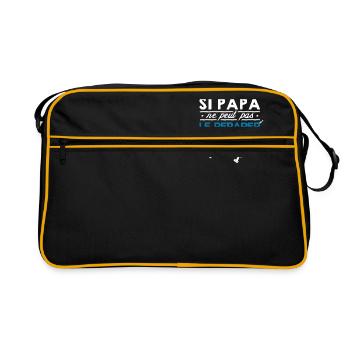Si papa ne peut pas le reparer personne ne peut - Sac Retro - noir/or - Devant