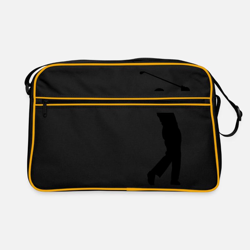 Golf Golfer Golfspieler Golfplatz - Retro Tasche - Schwarz/Gold