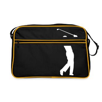 Golf Golfer Golfer Terrain de golf - Sac Retro - noir/or - Devant