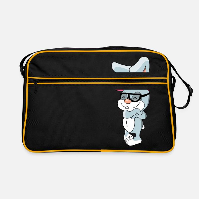 Cool bunny rabbit with cap and glasses Retro Bag
