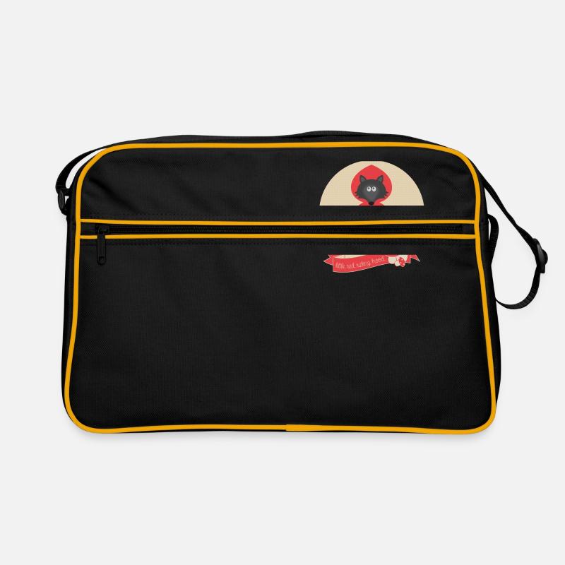 Wolf Rotkäppchen - Retro Tasche - Schwarz/Gold
