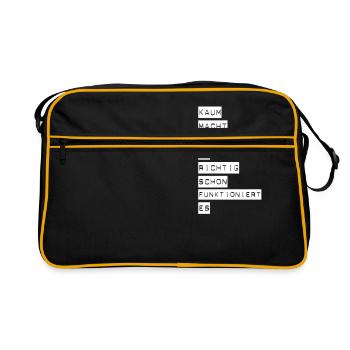 Kaum macht man es richtig, schon funktioniert es! - Retro Tasche - Schwarz/Gold - Vorne