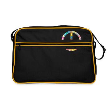 Peace Flower Idea Gift - Retro Bag - black/gold - Front