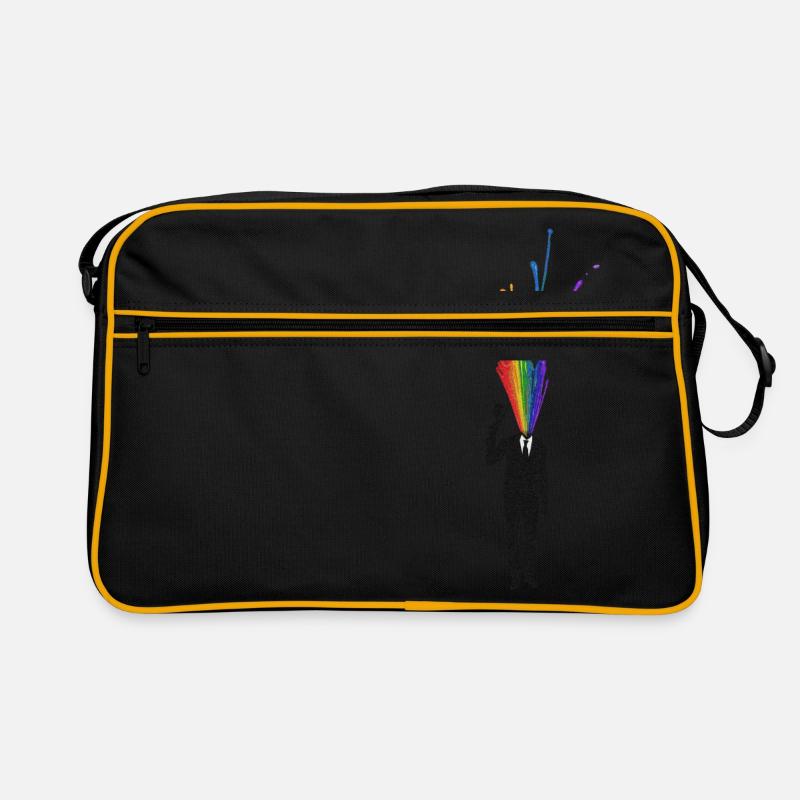 kreativer Geschäftsmann Regenbogen Splatter - Retro Tasche - Schwarz/Gold