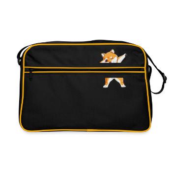 Shiba Inu dabbing dog - Retro Bag - black/gold - Front