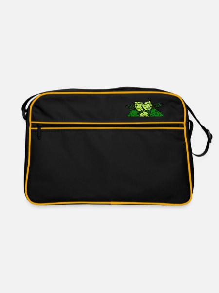 Hopfen - Retro Tasche - Schwarz/Gold - Vorne