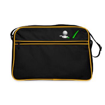 3D figure with green check mark - Retro Bag - black/gold - Front
