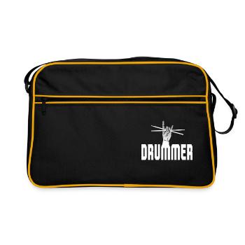 Drummer - Retro Tasche - Schwarz/Gold - Vorne