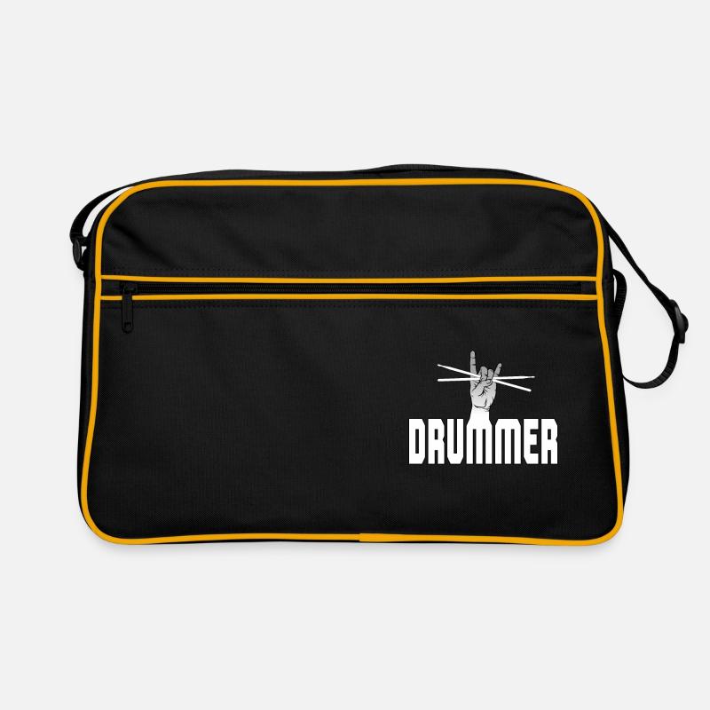 Drummer - Retro Tasche - Schwarz/Gold