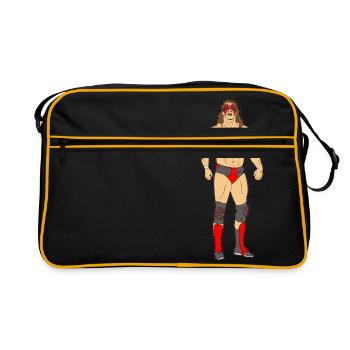 wrestling wrestler sumo boxers boxing1 - Retro Bag - black/gold - Front
