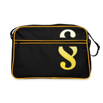 rechtsanwalt anwalt lawyer judge richter law justi - Retro Tasche - Schwarz/Gold - Vorne