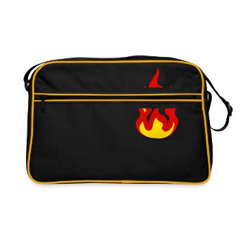 Fire Flames - Retro Bag - black/gold - Front