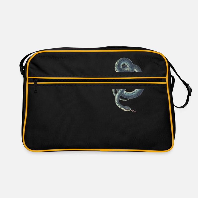 Schlange - Retro Tasche - Schwarz/Gold