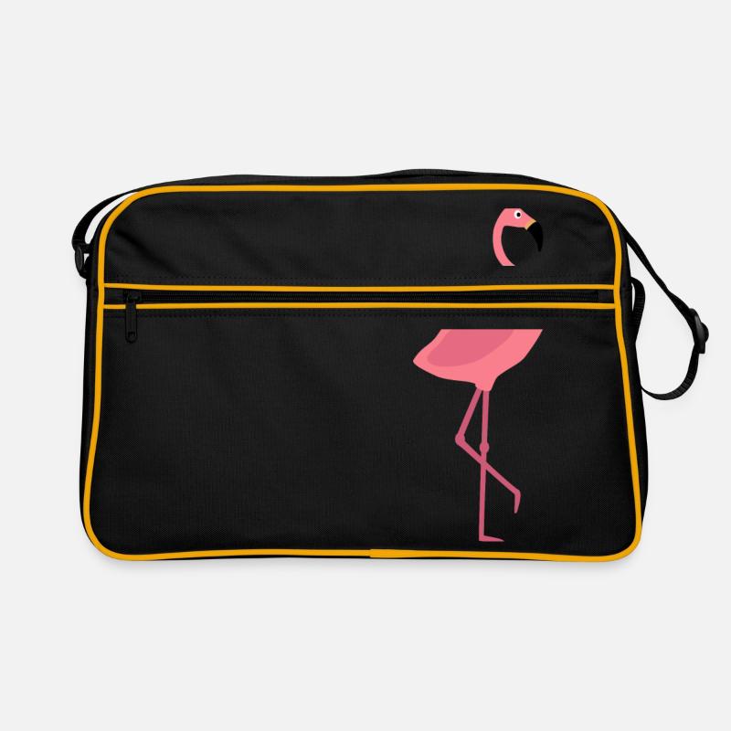 Flamingo - Retro Tasche - Schwarz/Gold