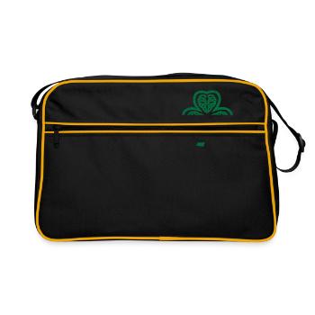 Shamrock symboles celtiques Idée cadeau drôle - Sac Retro - noir/or - Devant