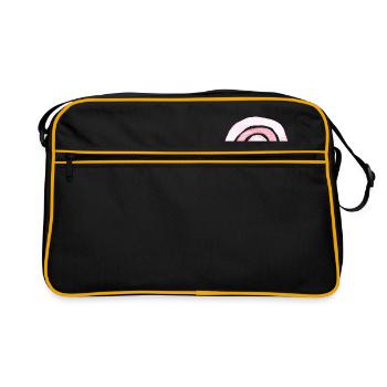 Arc-en-ciel Coeur rose - Sac Retro - noir/or - Devant