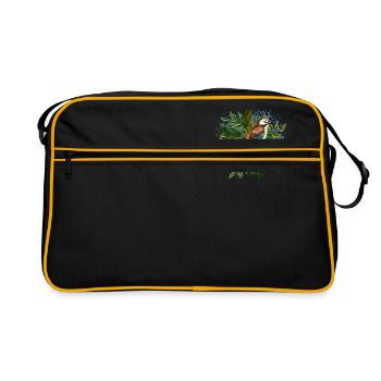 Oiseau coloré - Sac Retro - noir/or - Devant