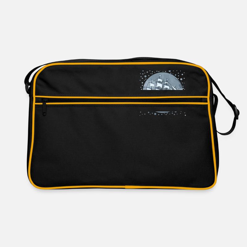 Segelschiff - Retro Tasche - Schwarz/Gold