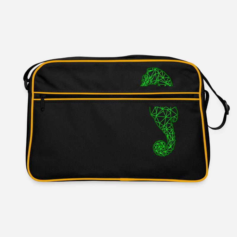 Modernes grünes Seepferdchen Retro Tasche