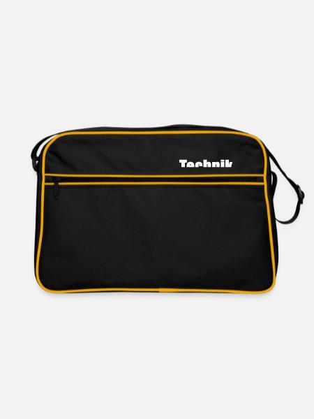 Was wären wir ohne Techniker - Retro Tasche - Schwarz/Gold - Vorne