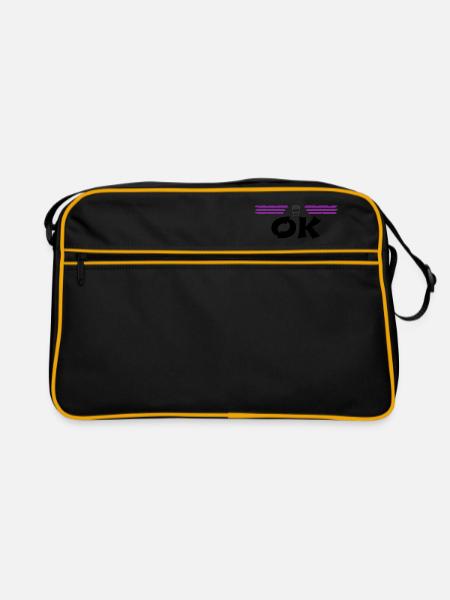 Kaffee - ok aber zuerst Kaffee - Retro Tasche - Schwarz/Gold - Vorne
