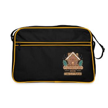 Pain d’épice maison constructeur fabricant cadeau - Sac Retro - noir/or - Devant
