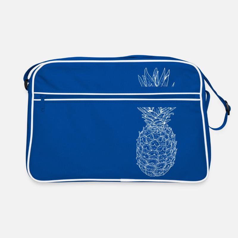 Ananas weiß Retro Tasche