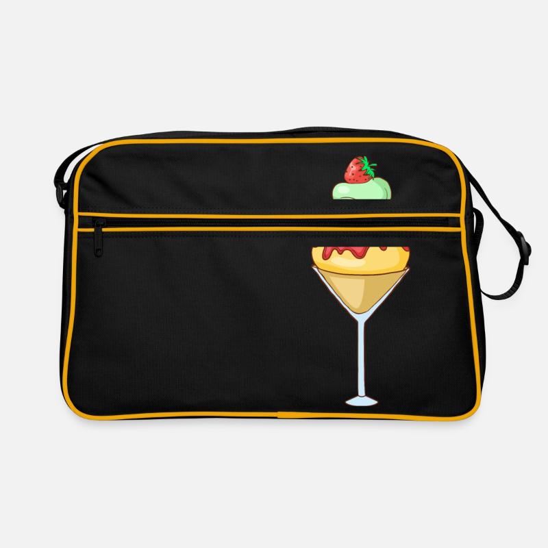 Eis Speiseeis Eiskrem Eiscreme Kugeleis Eisbecher Retro Tasche