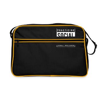 SOCIAL DISTANCING - Retro Tasche - Schwarz/Gold - Vorne