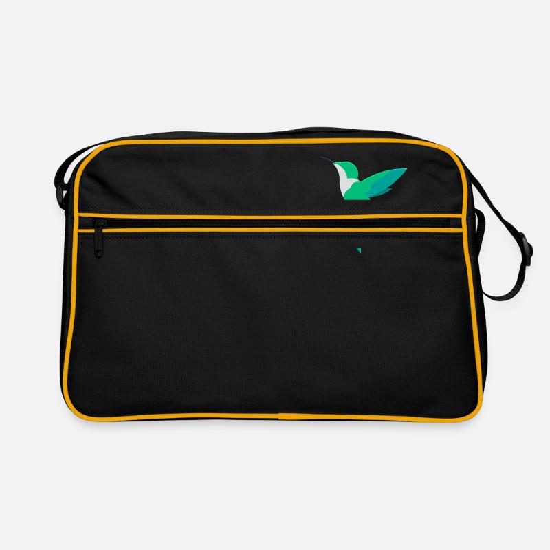 Kolibri - Retro Tasche - Schwarz/Gold