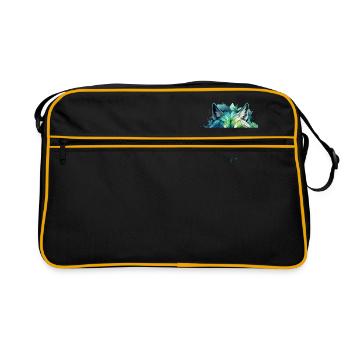 Graffiti de loup bleu - Sac Retro - noir/or - Devant