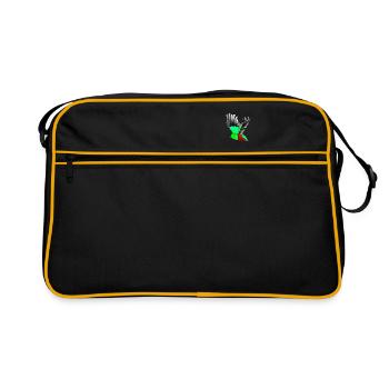 Heiliger Vogel Quetzal (Guatemala Costa Rica Mayas) - Retro Tasche - Schwarz/Gold - Vorne