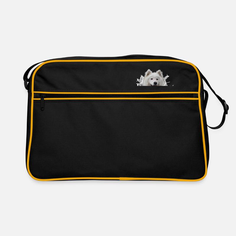 Samojede im Glasloch Retro Tasche
