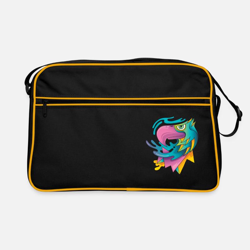Adlerkopf moderne Grafik Pop Art - Retro Tasche - Schwarz/Gold