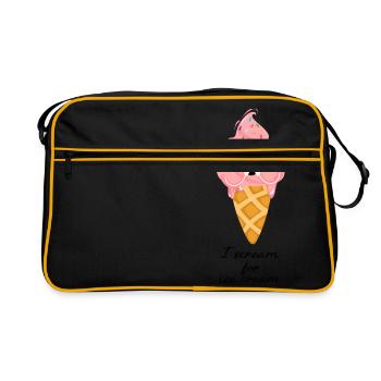 Scream for Ice Cream - Retro Tasche - Schwarz/Gold - Vorne