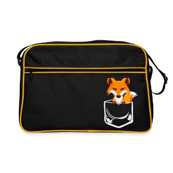 Sweet fox in the chest pocket Shirt pocket Pocket - Retro Bag - black/gold - Front