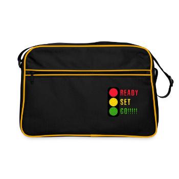 Feu de circulation prêt prêt Go !!! - Sac Retro - noir/or - Devant
