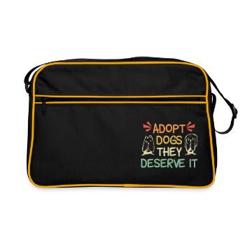 Adopt Dogs they deserve it - Retro Bag - black/gold - Front